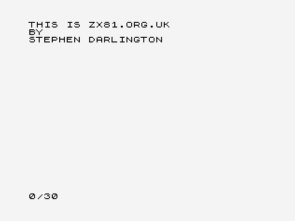 This is zx81.org.uk
by
Stephen Darlington